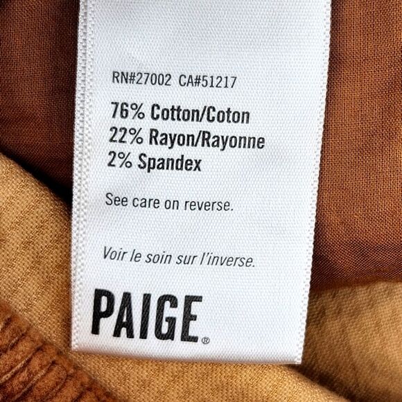 Paige Pants Size 26 Womens Marigold Orange Corduroy Hoxton Ankle Skinny - Picture 11 of 15